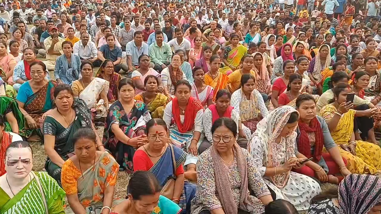 protest against airforce at digaru