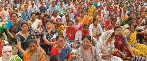 protest against airforce at digaru